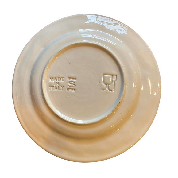 Stefani Dinner Plates Ceramic Embossed Grapes Set Of 5 Made In Italy White 10.5" - Picture 8 of 9